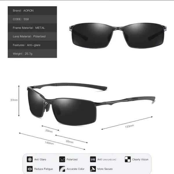 Aoron Apex Polarized UV400 Sunglasses - Image 5